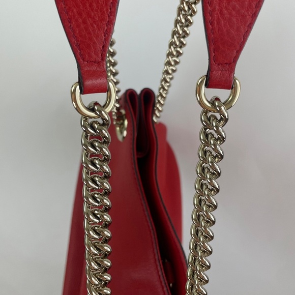 Gucci Red Soho Chain Leather Bag - Picture 7 of 16